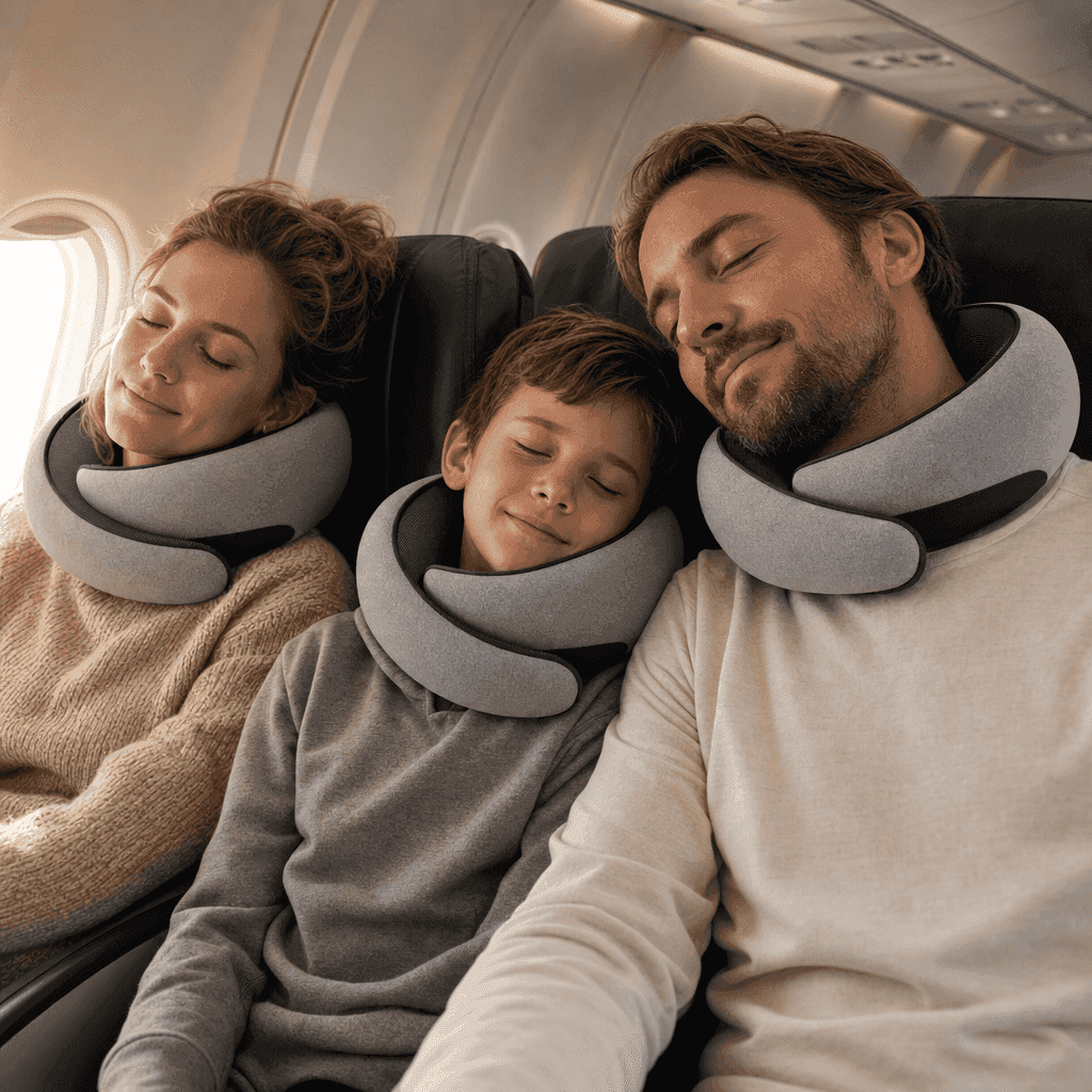 Happy FlyHugz travelers arriving rested