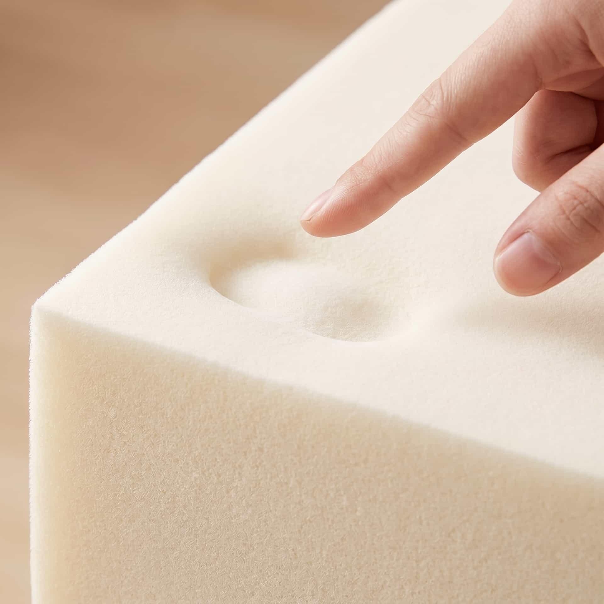Close macro of premium slow-rebound memory foam