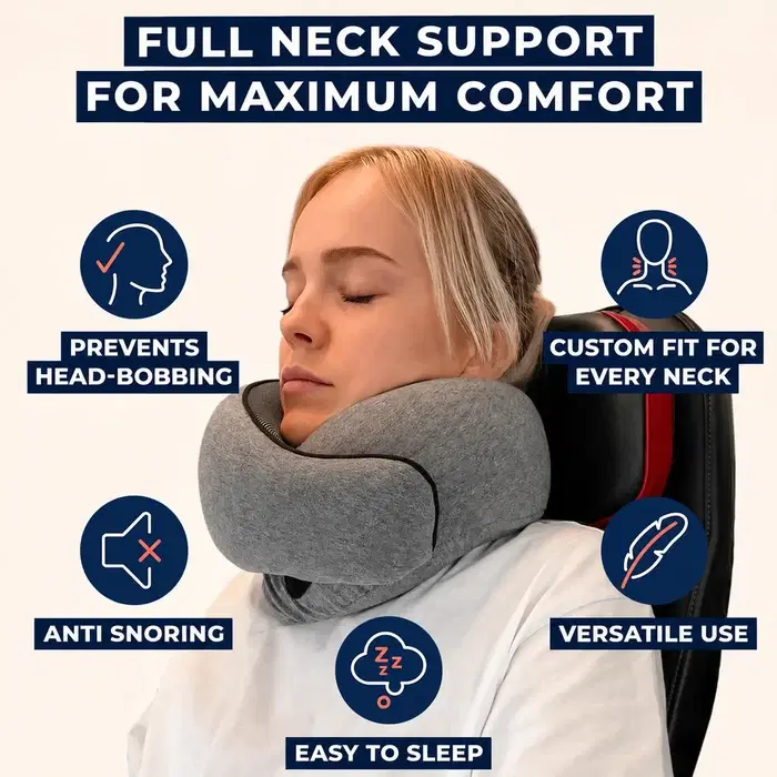 Full neck support that prevents head-bobbing and helps every traveler sleep